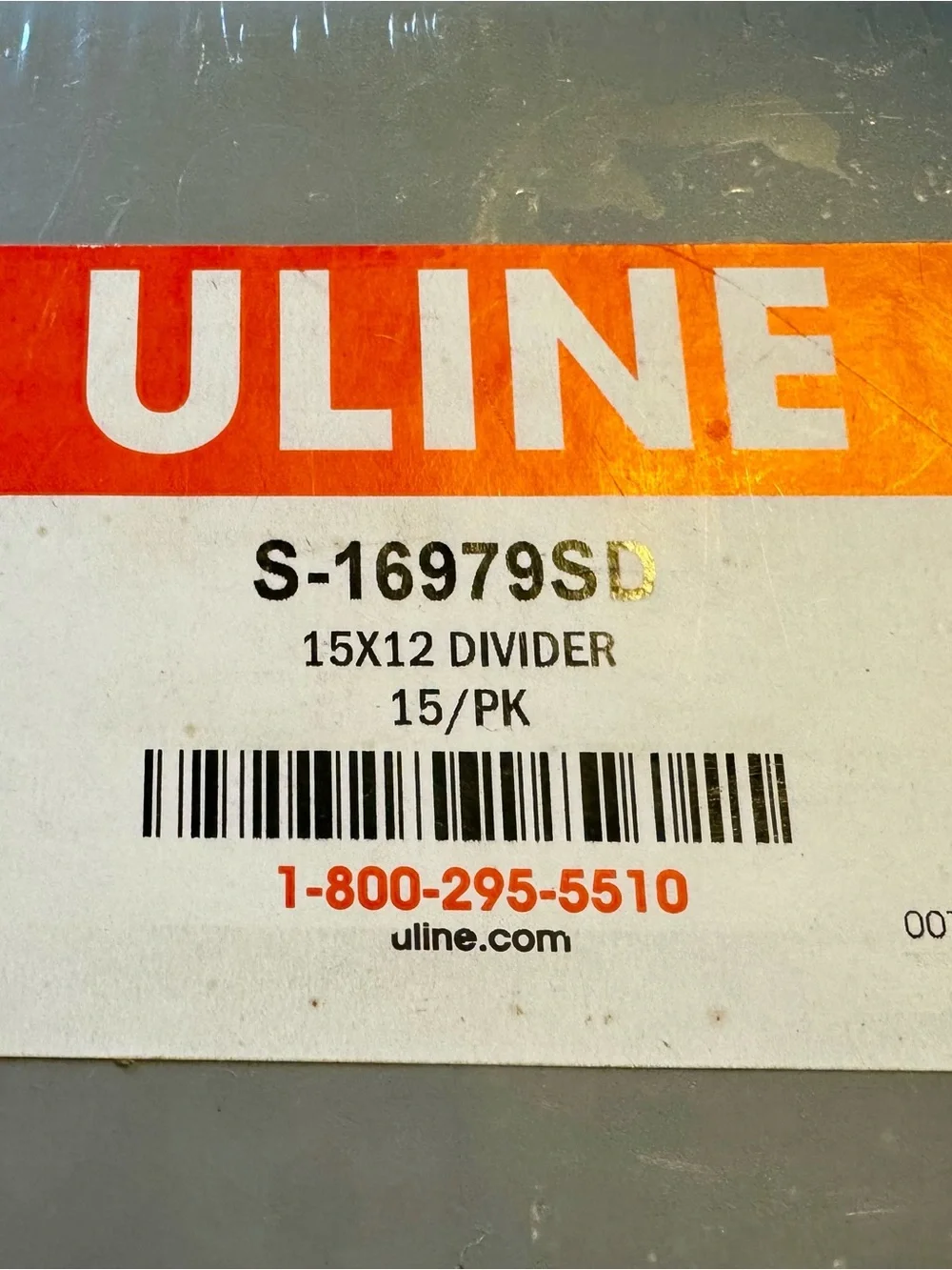 ULINE Gray 15x12 Storage Divider Panels - 15 Pack S-16979SD
